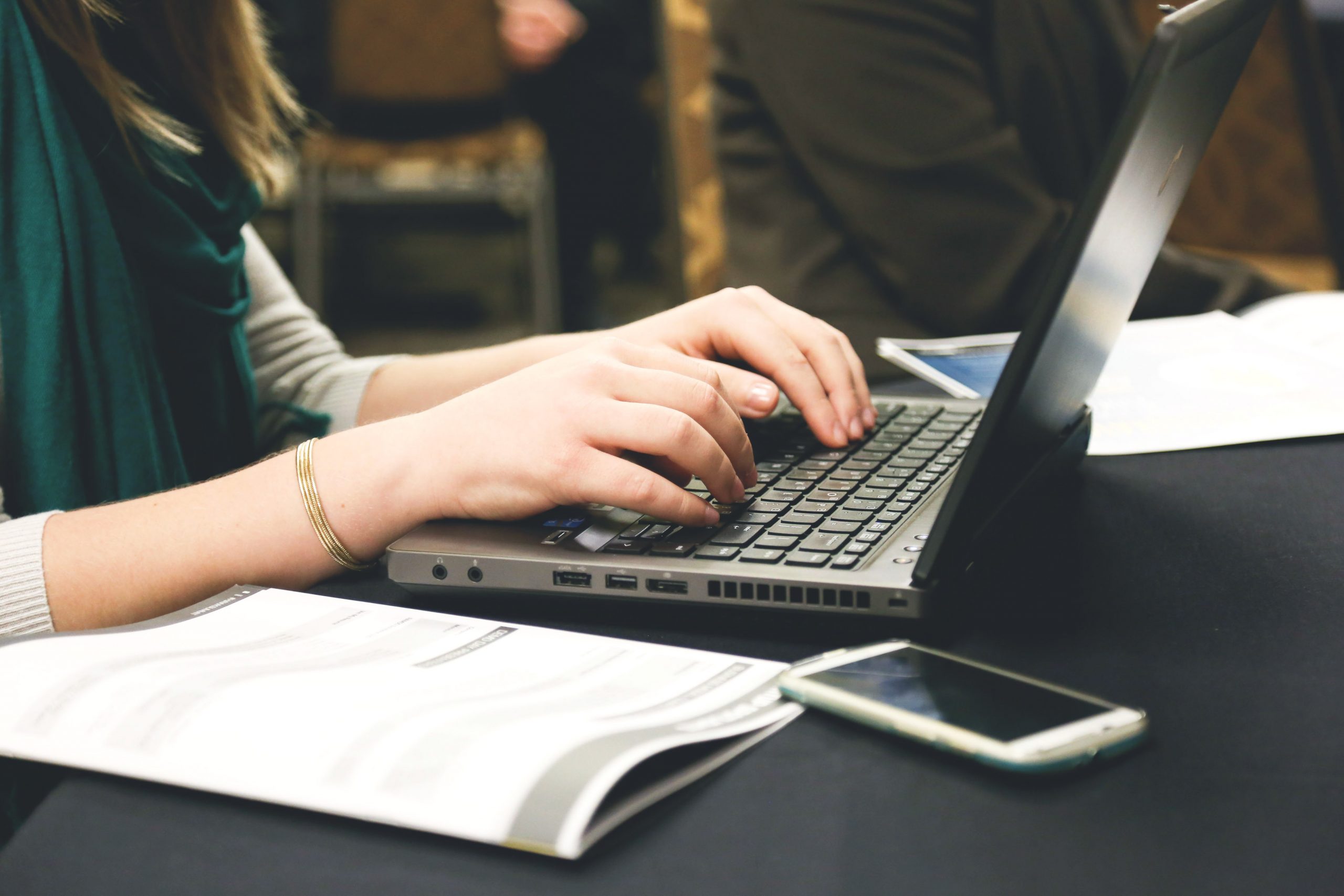 Working on laptop SEO